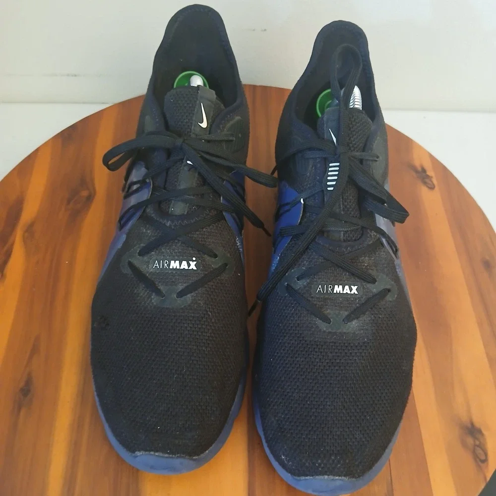 Nike Air Max Sequent 3 Mens 12 Black Blue Running Shoes Sneakers AJ1706-001